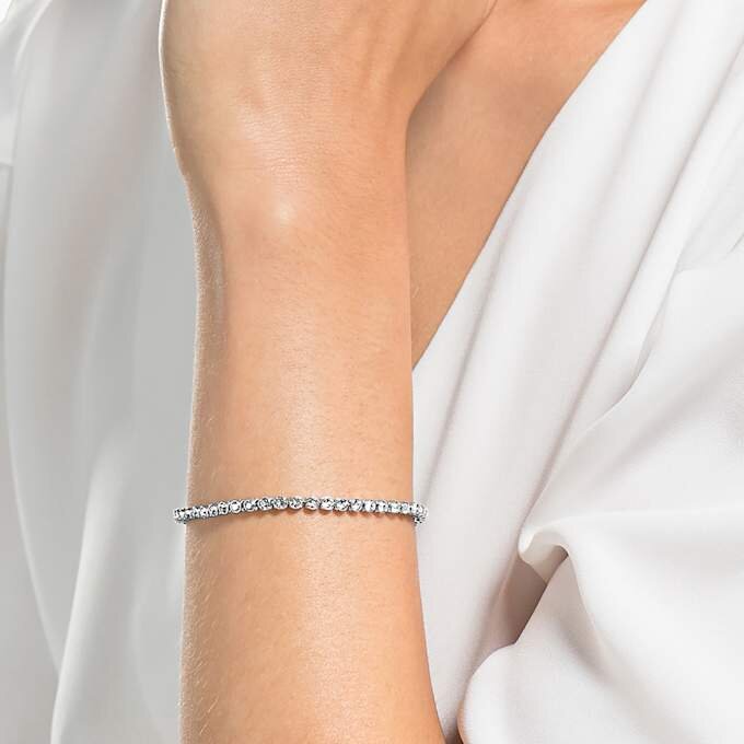 Imber Emily tennisarmband, rundslipade kristaller, vitt, rodiumpläterat Imber Emily tennisarmband, rundslipade kristaller, vitt, rodiumpläterat