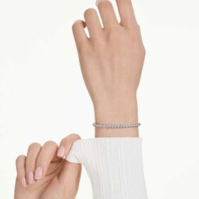 Imber Emily tennisarmband, rundslipade, svarta, rodiumpläterade Imber Emily tennisarmband, rundslipade, svarta, rodiumpläterade