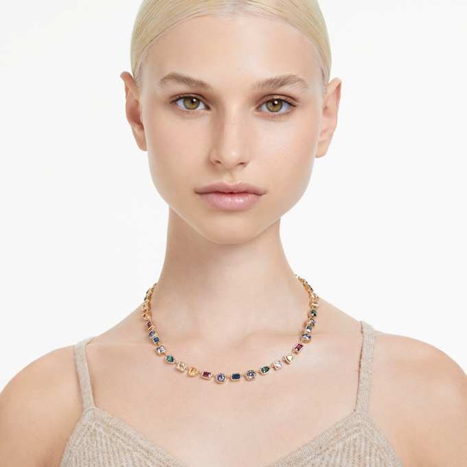 Imber-halsband med blandade slipningar, flerfärgat, guldpläterat Imber-halsband med blandade slipningar, flerfärgat, guldpläterat