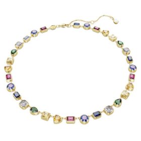 Imber-halsband med blandade slipningar, flerfärgat, guldpläterat