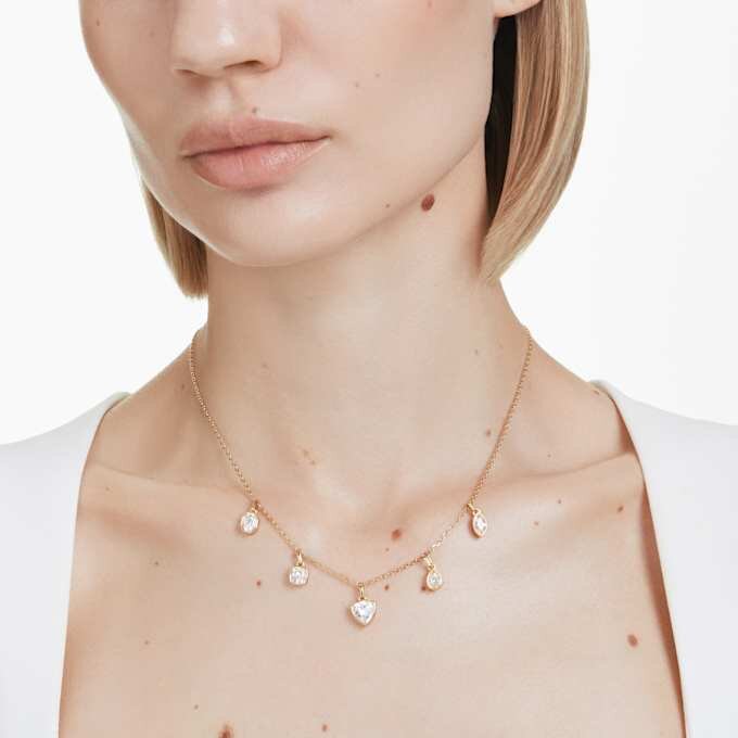 Imber-halsband med blandade slipningar, vitt, guldpläterat Imber-halsband med blandade slipningar, vitt, guldpläterat
