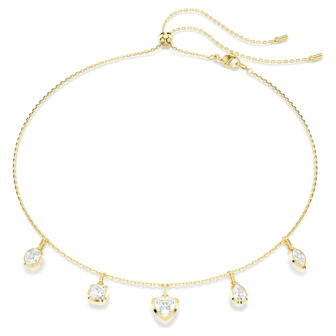 Imber-halsband med blandade slipningar, vitt, guldpläterat Imber-halsband med blandade slipningar, vitt, guldpläterat