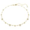 Imber-halsband med rundslipade stenar, spritt mönster, vitt, guldpläterat Imber-halsband med rundslipade stenar, spritt mönster, vitt, guldpläterat