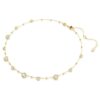 Imber-halsband med rundslipade stenar, spritt mönster, vitt, guldpläterat Imber-halsband med rundslipade stenar, spritt mönster, vitt, guldpläterat