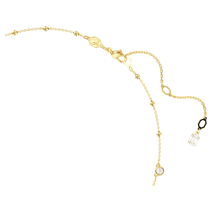 Imber-halsband med rundslipade stenar, spritt mönster, vitt, guldpläterat Imber-halsband med rundslipade stenar, spritt mönster, vitt, guldpläterat
