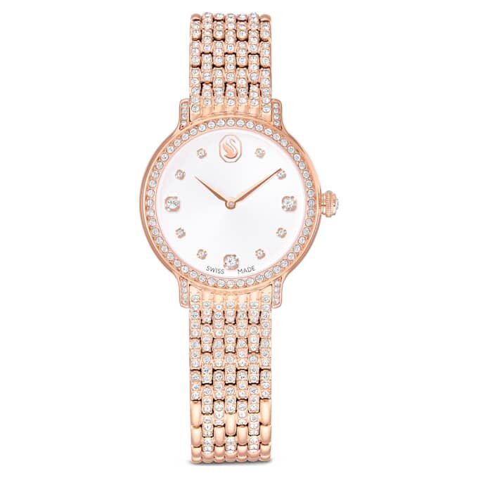 Imber-klocka, tillverkad i Schweiz, metallarmband, roséguldfärgad, roséguldfärgad ytbehandling Imber-klocka, tillverkad i Schweiz, metallarmband, roséguldfärgad, roséguldfärgad ytbehandling