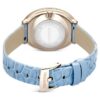 Imber Oval-klocka, tillverkad i Schweiz, läderarmband, blå, champagneguldfärgad yta