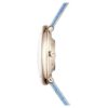 Imber Oval-klocka, tillverkad i Schweiz, läderarmband, blå, champagneguldfärgad yta