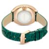 Imber Oval-klocka, tillverkad i Schweiz, läderarmband, grön, roséguldfärgad yta