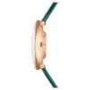 Imber Oval-klocka, tillverkad i Schweiz, läderarmband, grön, roséguldfärgad yta