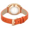 Imber Oval-klocka, tillverkad i Schweiz, läderarmband, orange, roséguldfärgad yta