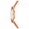 Imber Oval-klocka, tillverkad i Schweiz, läderarmband, orange, roséguldfärgad yta