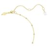 Imber Y-halsband, rundslipad, vit, guldpläterat