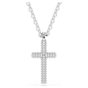 Insigne-hänge Pavé, kors, vitt, rodiumpläterat Insigne-hänge Pavé, kors, vitt, rodiumpläterat