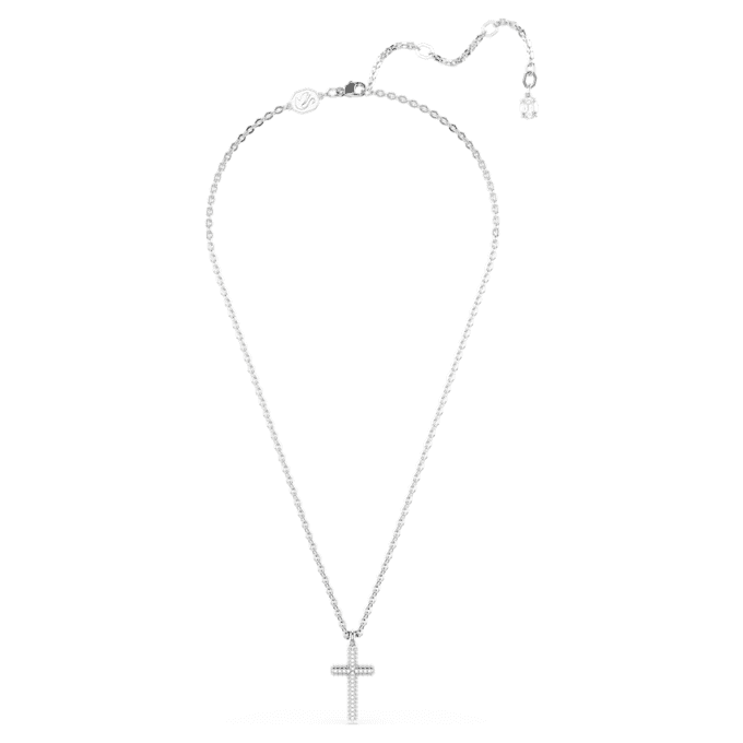 Insigne-hänge Pavé, kors, vitt, rodiumpläterat Insigne-hänge Pavé, kors, vitt, rodiumpläterat