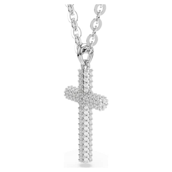 Insigne-hänge Pavé, kors, vitt, rodiumpläterat Insigne-hänge Pavé, kors, vitt, rodiumpläterat