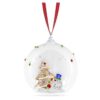 Julgransprydnad med julstämning, träd och snögubbe Julgransprydnad med julstämning, träd och snögubbe