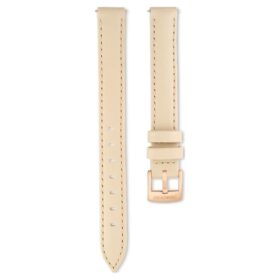 Klockarmband 12 mm (0,47″) bredd, läder, beige, roséguldfärgad yta Klockarmband 12 mm (0,47″) bredd, läder, beige, roséguldfärgad yta
