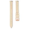 Klockarmband 12 mm (0,47″) bredd, läder, beige, roséguldfärgad yta