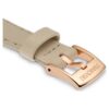 Klockarmband 12 mm (0,47″) bredd, läder, beige, roséguldfärgad yta