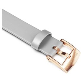 Klockarmband 12 mm (0,47″) bredd, läder, silverfärgat, roséguldpläterat Klockarmband 12 mm (0,47″) bredd, läder, silverfärgat, roséguldpläterat