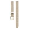 Klockarmband 12 mm (0,47″) bredd, läder, vitt, champagneguldfärgad yta