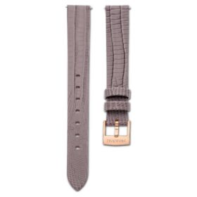 Klockarmband 13 mm (0,51″) bredd, läder, grått, roséguldfärgad yta