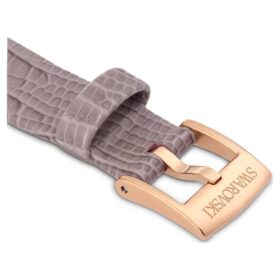 Klockarmband 13 mm (0,51″) bredd, läder, grått, roséguldfärgad yta