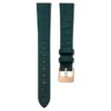 Klockarmband 14 mm (0,55″) bredd, läder, grönt, roséguldfärgad yta