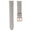 Klockarmband 15 mm (0,59″) bredd, läder med sömmar, grått, roséguldfärgad yta Klockarmband 15 mm (0,59″) bredd, läder med sömmar, grått, roséguldfärgad yta