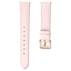 Klockarmband 15 mm (0,59″) bredd, läder med sömmar, rosa, roséguldfärgad yta Klockarmband 15 mm (0,59″) bredd, läder med sömmar, rosa, roséguldfärgad yta