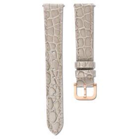 Klockarmband 16 mm (0,63″) bredd, läder med sömmar, beige, roséguldfärgad yta Klockarmband 16 mm (0,63″) bredd, läder med sömmar, beige, roséguldfärgad yta