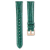Klockarmband 16 mm (0,63″) bredd, läder med sömmar, grönt Klockarmband 16 mm (0,63″) bredd, läder med sömmar, grönt