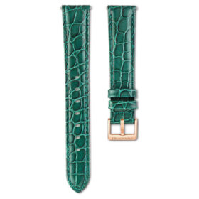 Klockarmband 16 mm (0,63″) bredd, läder med sömmar, grönt Klockarmband 16 mm (0,63″) bredd, läder med sömmar, grönt