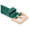 Klockarmband 16 mm (0,63″) bredd, läder med sömmar, grönt Klockarmband 16 mm (0,63″) bredd, läder med sömmar, grönt