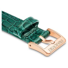 Klockarmband 16 mm (0,63″) bredd, läder med sömmar, grönt Klockarmband 16 mm (0,63″) bredd, läder med sömmar, grönt