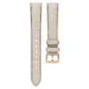 Klockarmband 16 mm (0,63″) bredd, läder med sömmar, grått, roséguldfärgad yta