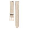 Klockarmband 16 mm (0,63″) bredd, läder med sömmar, grått, roséguldfärgad yta