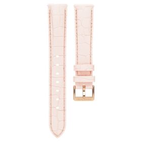 Klockarmband 16 mm (0,63″) bredd, läder med sömmar, rosa, roséguldfärgad yta