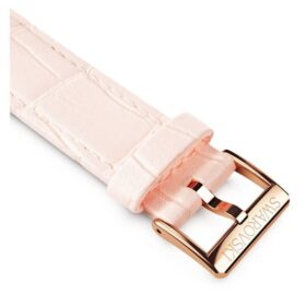 Klockarmband 16 mm (0,63″) bredd, läder med sömmar, rosa, roséguldfärgad yta
