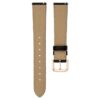 Klockarmband 16 mm (0,63″) bredd, läder med sömmar, svart, roséguldfärgad yta