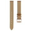 Klockarmband 17 mm (0,67″) bredd, läder med sömmar, brunt, roséguldfärgad yta Klockarmband 17 mm (0,67″) bredd, läder med sömmar, brunt, roséguldfärgad yta