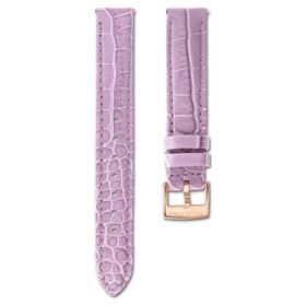 Klockarmband 17 mm (0,67″) bredd, läder med sömmar, lila, roséguldfärgad yta