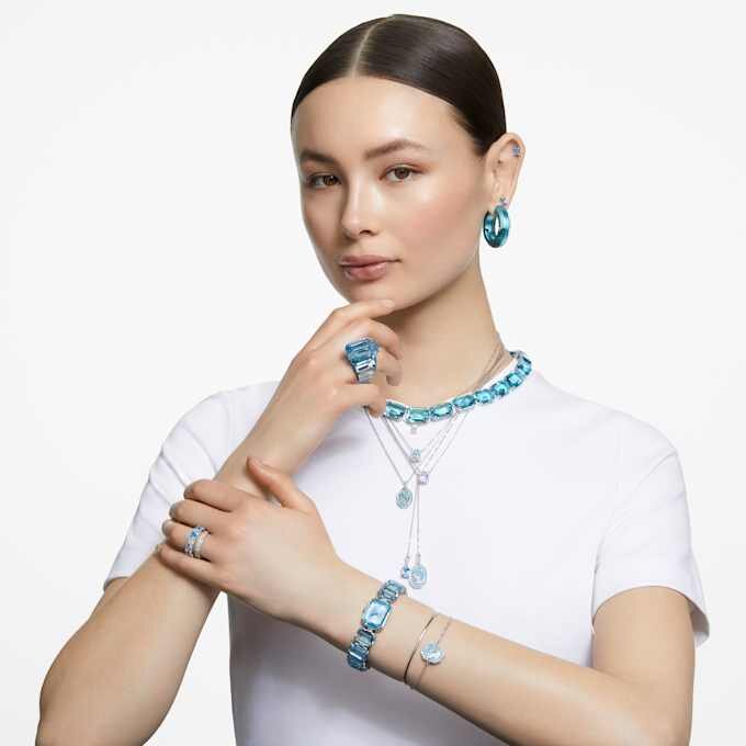 Armband med åttkantiga kristaller, blått, rostfritt stål Armband med åttkantiga kristaller, blått, rostfritt stål