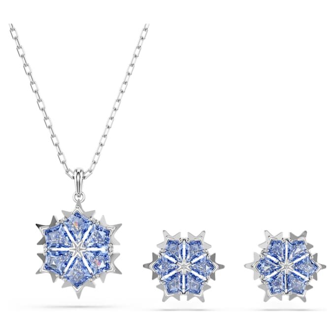 Magic Set Snowflake, blå, rodiumpläterad Magic Set Snowflake, blå, rodiumpläterad