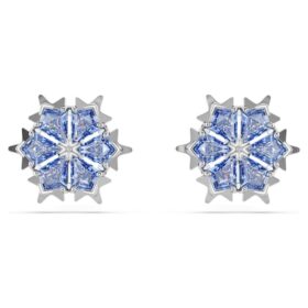 Magiska örhängen med snöflinga, blå, rodiumpläterade