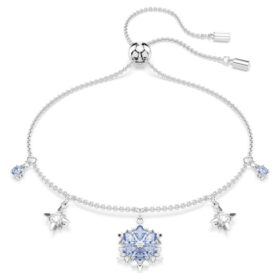 Magiskt armband med snöflinga, blått, rodiumpläterat