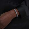 Matrix-armband med baguetteslipning, åttkantig form, grå, ruteniumpläterat Matrix-armband med baguetteslipning, åttkantig form, grå, ruteniumpläterat