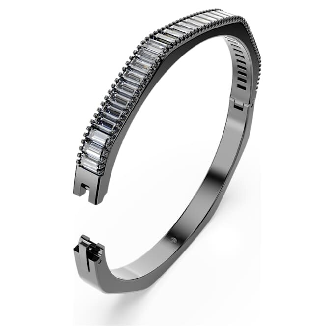 Matrix-armband med baguetteslipning, åttkantig form, grå, ruteniumpläterat Matrix-armband med baguetteslipning, åttkantig form, grå, ruteniumpläterat