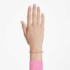 Matrix-armband med baguetteslipning, åttkantig form, rosa, guldpläterat